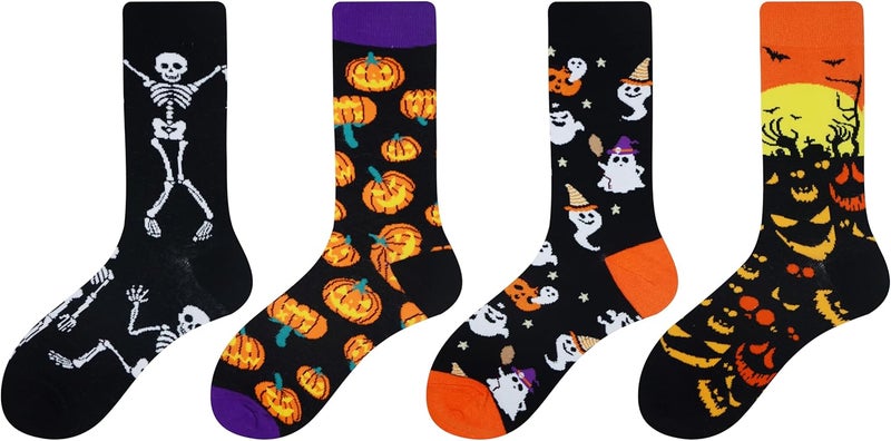 Cansok Men's 2/4 Packs Fun Crazy Novelty Dress Crew Socks - Image 2
